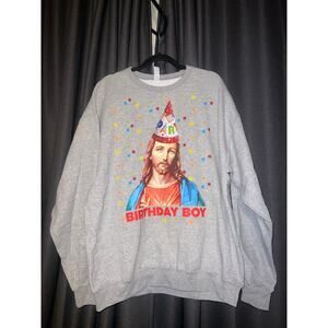 Ugly Christmas Sweater Xmas Sweatshirt Crewneck Size XL Jesus